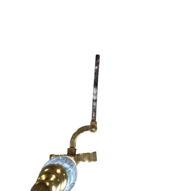 Mid-Century Modern Pair of St Clair Glass and Brass Andirons For Sale - Image 3 of 11