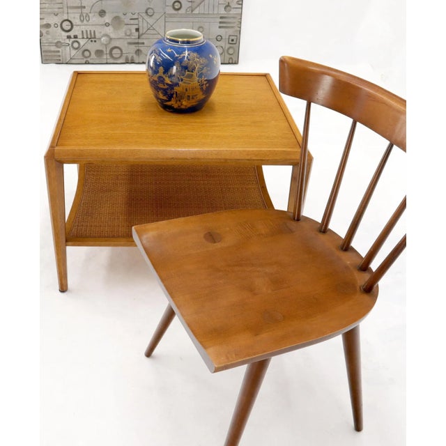 Drexel Heritage Cane Shelf TwoTier Side End Table on Tapered Legs