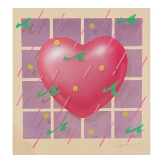 1982 Pop Art Heart Serigraph For Sale