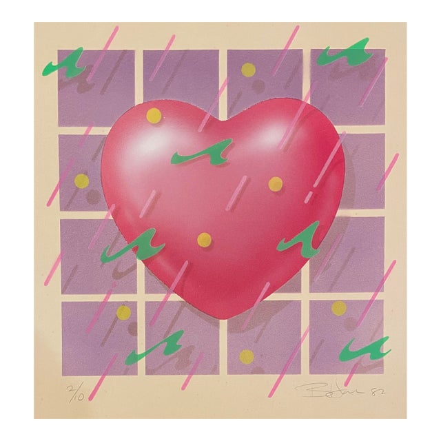 1982 Pop Art Heart Serigraph For Sale