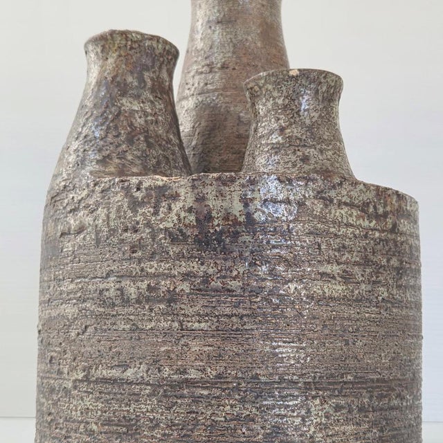 Vintages Stoneware Trilobe Vase from La Borne, 1960s For Sale - Image 6 of 11