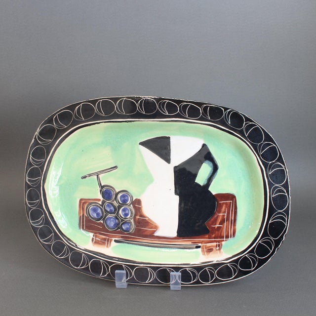 Decorative French Ceramic Platter by Jacques Pouchain for Poët-Laval, 1950s For Sale - Image 3 of 18