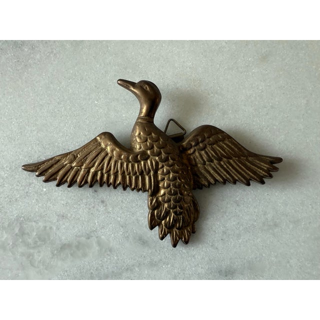 Mid 20th Century Set of 3 Mid Century Brass Flying Ducks or Geese Wall Plaques For Sale - Image 5 of 8