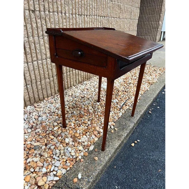 Brown Georgian Style Solid Mahogany Reading or Writing Table Desk. 19th Century For Sale - Image 8 of 12