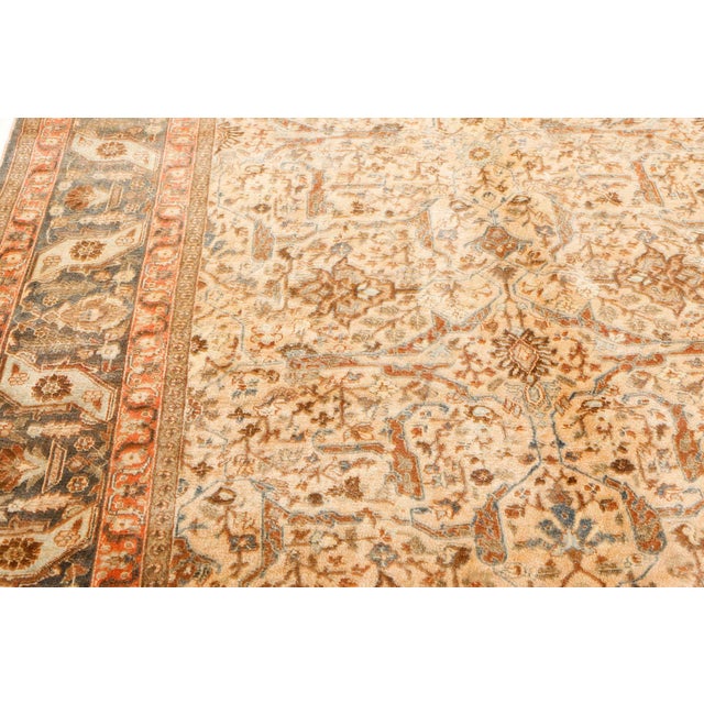 Fine Antique Persian Tabriz Botanic Design Handmade Wool Rug For Sale - Image 4 of 8