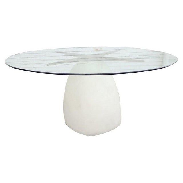 Modern Sculptural Cast Composition Base With Glass Top Dining Table For Sale - Image 10 of 10