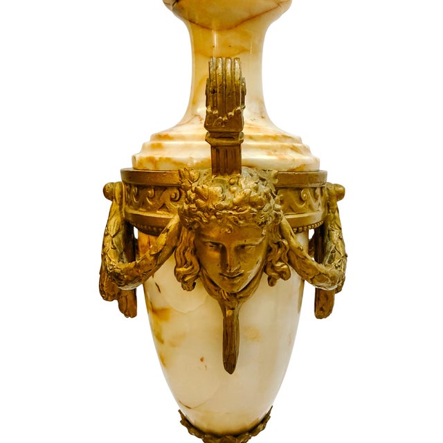 Pair of 19th Century French Louis XVI Style Marble and Gilt Bronze Cassolettes For Sale - Image 12 of 15
