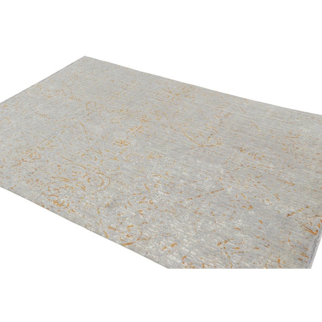 Rug & Kilim Rug & Kilim’s Contemporary Rug in Gray and Orange Abstract Patterns “Naroon” For Sale - Image 4 of 7