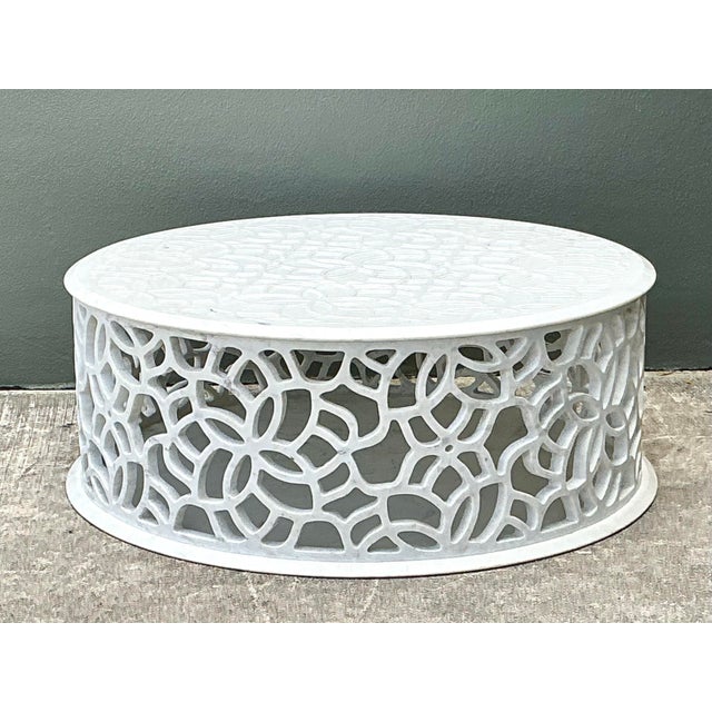 Vintage Baker Pierced Bangle Stone Coffee Table For Sale - Image 11 of 12