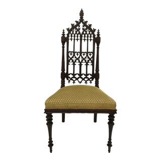 19th Century Victorian Gothic Period Petite Side Chair For Sale