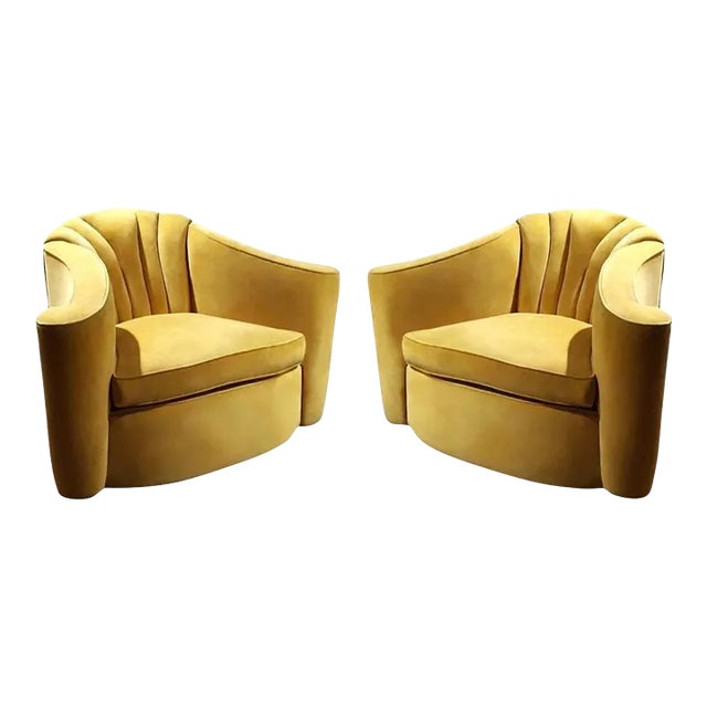 Larry Laslo for Directional Channeled Back Chairs - A Pair For Sale