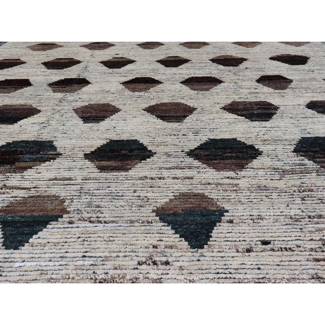 Teal and Brown Geometric Tribal Rug by Keivan Woven Arts 9'5 X 11'6 For Sale - Image 10 of 12
