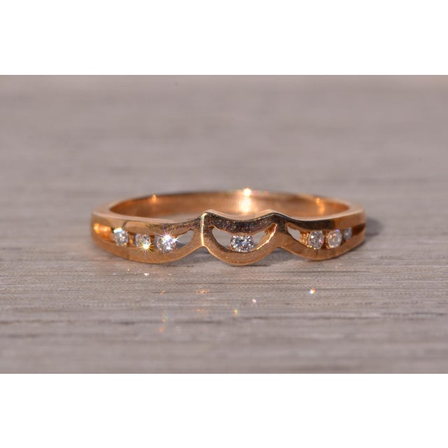 The Moda: Mid Century Modern Yellow Gold and Natural Diamond Ring For Sale - Image 4 of 11