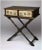 Two-drawer faux bamboo crossed legs table with crackle paint finish by The Bradburn Home Gallery. Pull out tray. Faux...