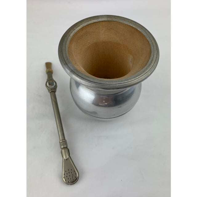Vintage Yerba Mate Cup and Bombilla For Sale In Los Angeles - Image 6 of 11