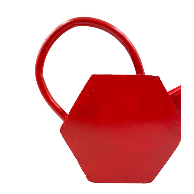 1940s 1940s Modernist Red Watering Can, France For Sale - Image 5 of 11