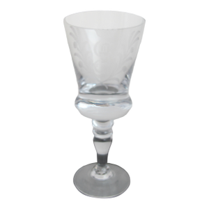 King Gustav III Hovmantorp Sweden Crystal Engraved Stemware Water Goblet Glass