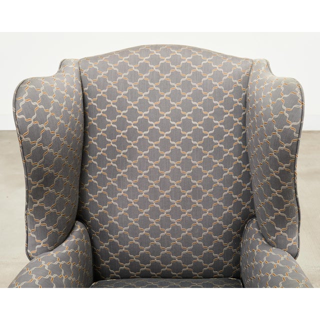 Pair of Midcentury English Georgian Style Wingback Chairs For Sale - Image 9 of 17