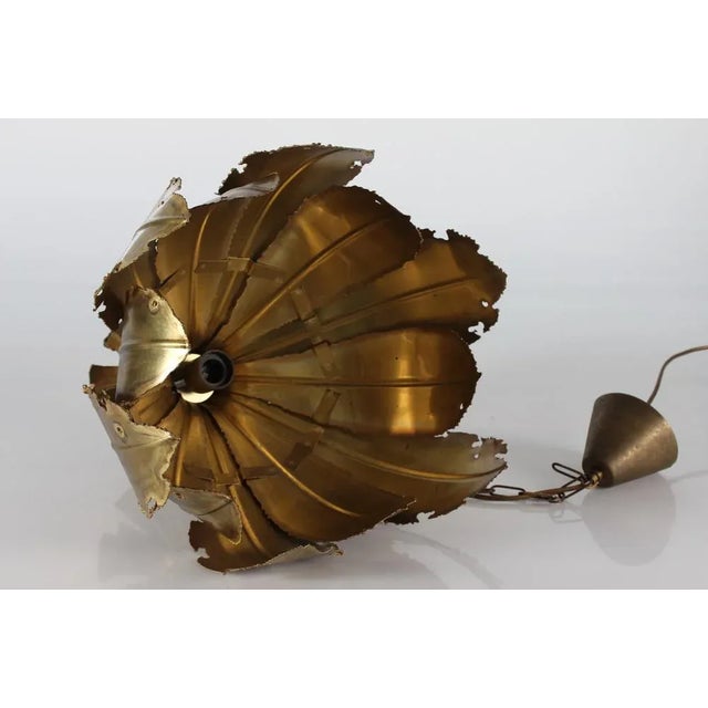 Metal Brutalist Brass Onion Pendant by Svend Aage Holm Sørensen, Denmark, 1960s For Sale - Image 7 of 10