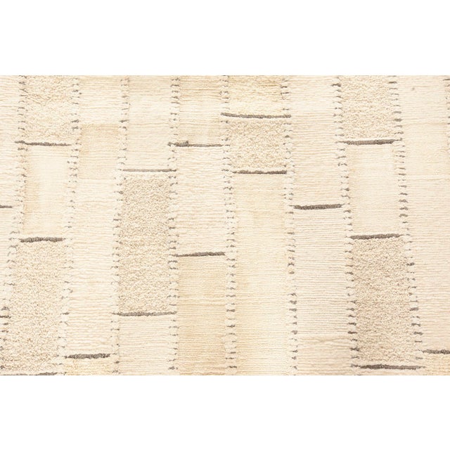 Contemporary Textural Wool, Silk and Leather Rug by Doris Leslie Blau For Sale - Image 4 of 9