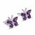 Amethyst Butterfly Studs, 925 Silver Handmade Birthstone Studs - A Pair For Sale - Image 4 of 4
