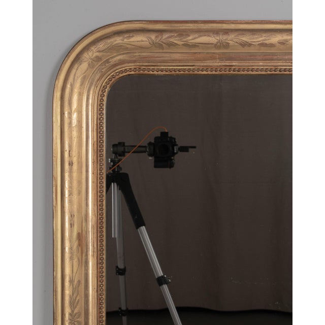 French 19th Century French Louis Philippe Style Gilded Mirror 55"h X 37.5"w For Sale - Image 3 of 7