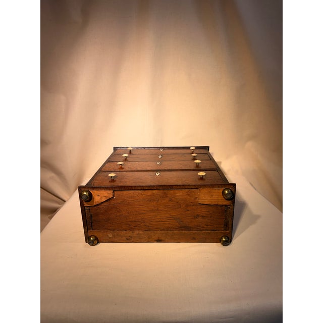 Early 19th Century Antique English Oak Salesman's Oak Small Chest For Sale - Image 5 of 7