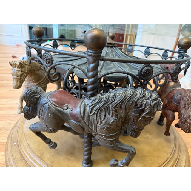 1980s Rare Vintage Carousel Horse Coffee Table For Sale - Image 5 of 10