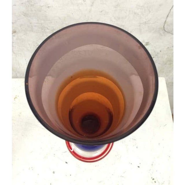 Postmodern Memphis Inspired Colorful Glass Studio Vase For Sale - Image 3 of 7