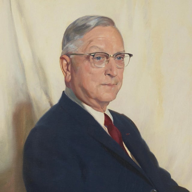 Portraiture Oil on Canvas Portrait Painting of Clark Thomson Painted by Albert Murray For Sale - Image 3 of 5