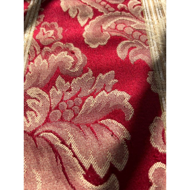 Chippendale-Style Camelback Sofa in Red & Gold Striped Damask With Claw-and-Ball Feet For Sale - Image 6 of 10