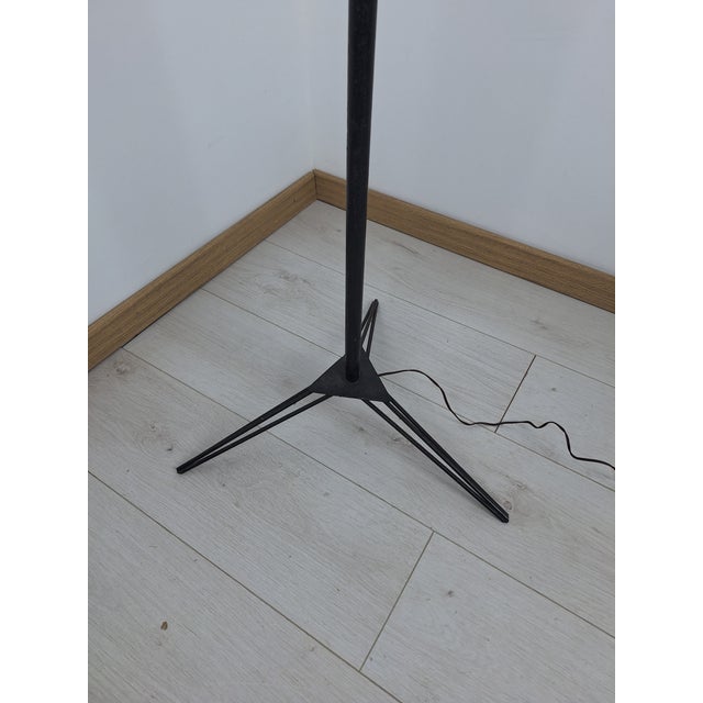 Floor Lamp in Iron with Brass and Opal Glass, 1950s For Sale - Image 6 of 7