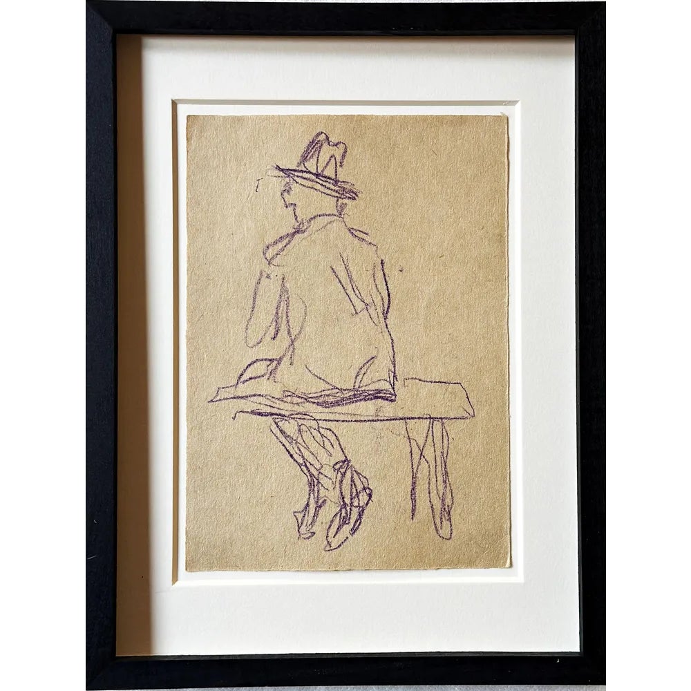 Christian Rohlfs, Man with Hat, Drawing, Certificate of Authenticity ...