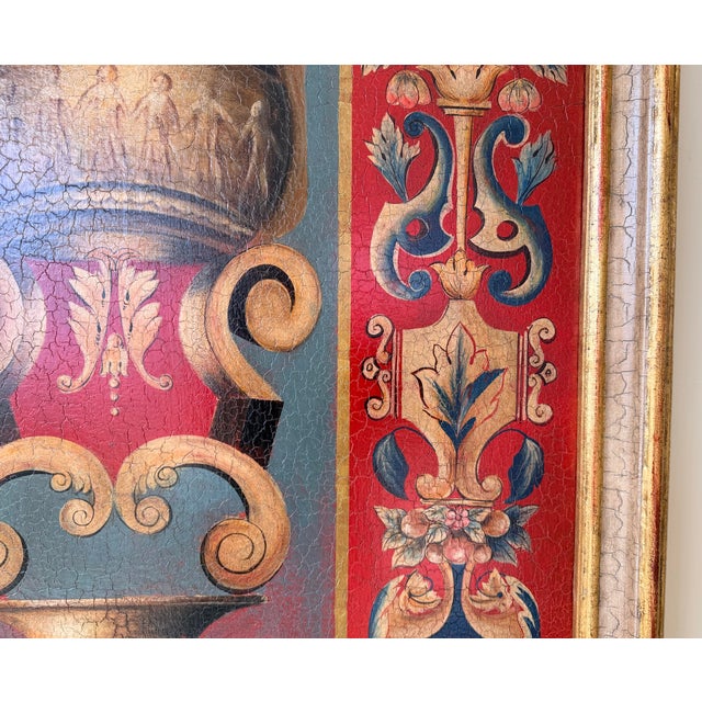 Theodore Alexander Theodore Alexander Hand Painted Original Painting on Large Panel 33"x76" Tall For Sale - Image 4 of 7