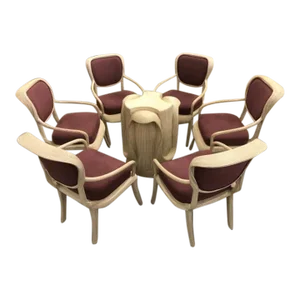 Late 20th Century Pencil Reed Rattan Betty Cobonpue Dining Table Base and 6 Chairs - Set of 7
