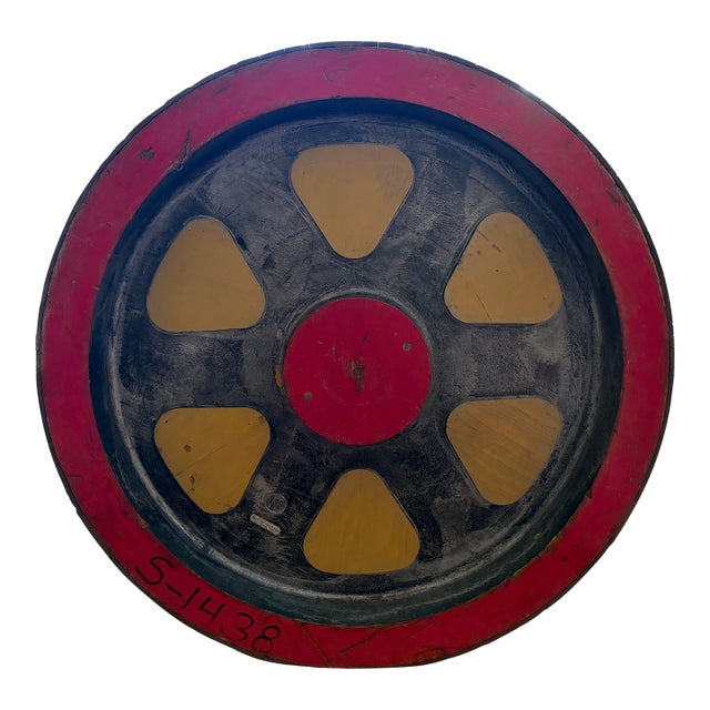 Large Antique, Industrial Factory Wooden Foundry Form, Wheel For Sale