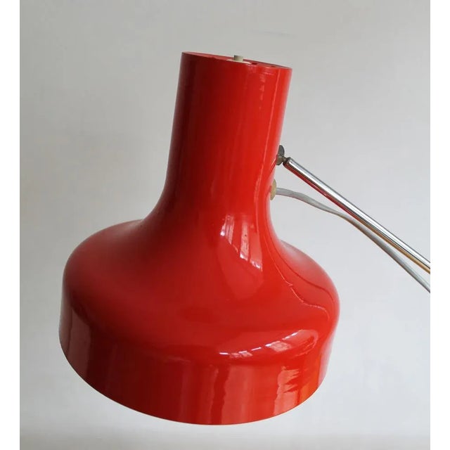 Red Architects Desk Lamp attributed to Josef Hurka for Napako, 1960s For Sale - Image 8 of 12
