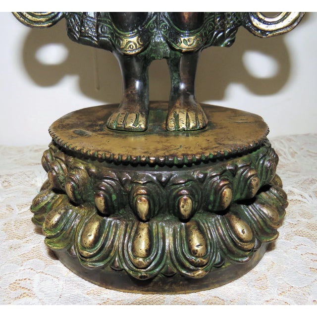 Metal Antique Bronze Statue Sculpture Tibetan Thousand-Armed Avalokiteshvara, Bodhisattva / Buddha of Compassion For Sale - Image 7 of 10