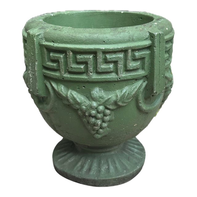 1940s Round Grecian Planter With Greek Key Design For Sale