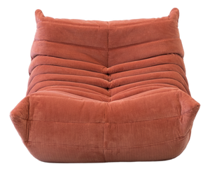 Togo Lounge Chair in Coral Corduroy by Michel Ducaroy for Ligne Roset
