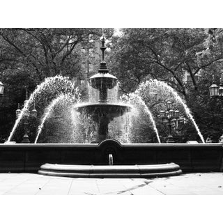 "Fountain in City Hall Park, NYC" Contemporary City Scene Photograph Print by Louise Weinberg For Sale