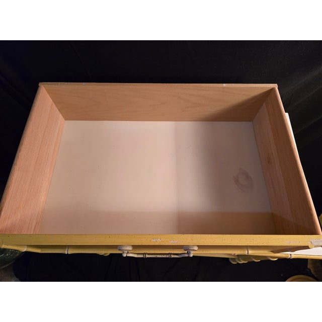 1970s Thomasville Allegro Yellow Faux Bamboo Dresser, Attributed For Sale - Image 10 of 17