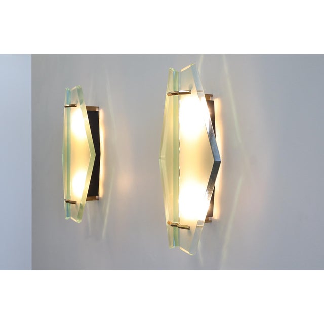 Max Ingrand for Fontana Arte Large Wall Lamps Model 1943, 1960, Set of 2 For Sale - Image 13 of 16