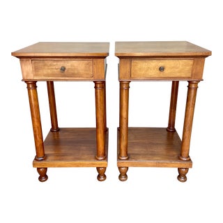 1970s Vintage Biedermeier Style Imported Side Tables - a Pair For Sale