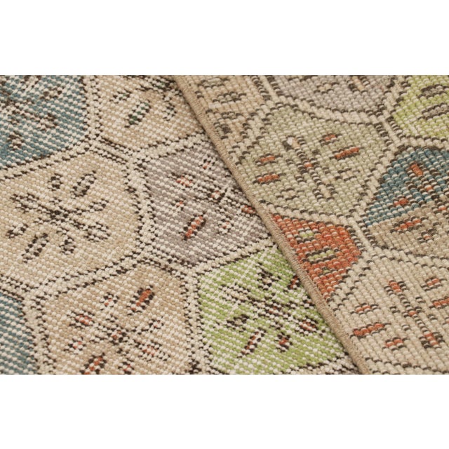 Beige Vintage Zeki Müren Runner With Polychromatic Diamond Patterns, From Rug & Kilim For Sale - Image 8 of 8