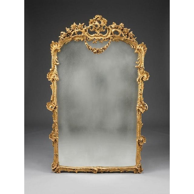 French Ornate Giltwood Panel Mirror For Sale - Image 4 of 4