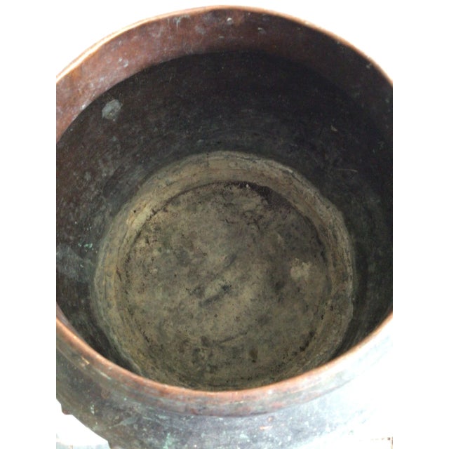 1940s Hand Hammered Studded Patinated Copper Pot With Handles For Sale - Image 12 of 12