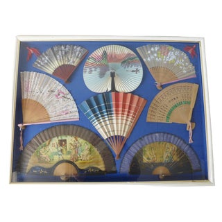 Vintage Display Collection of Eight Vintage Fans, 1950s For Sale