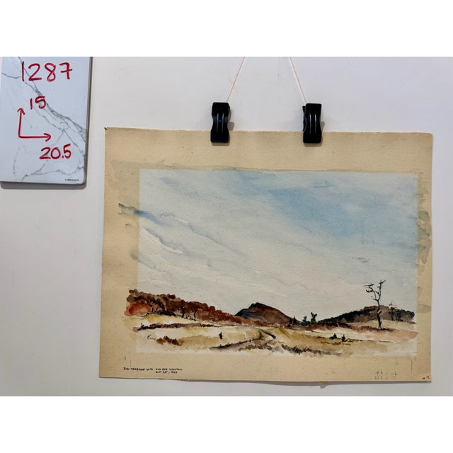 Paper Henry Emil Salloch Original Watercolor on Paper Big Meadows With Old Rag Mountain. 1946. For Sale - Image 7 of 7
