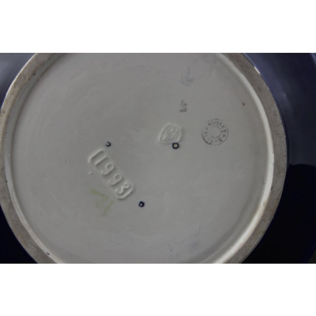 Column and Vase in Gold Cobalt Blue Ceramic and Decals, 1920s, Set of 2 For Sale - Image 11 of 12